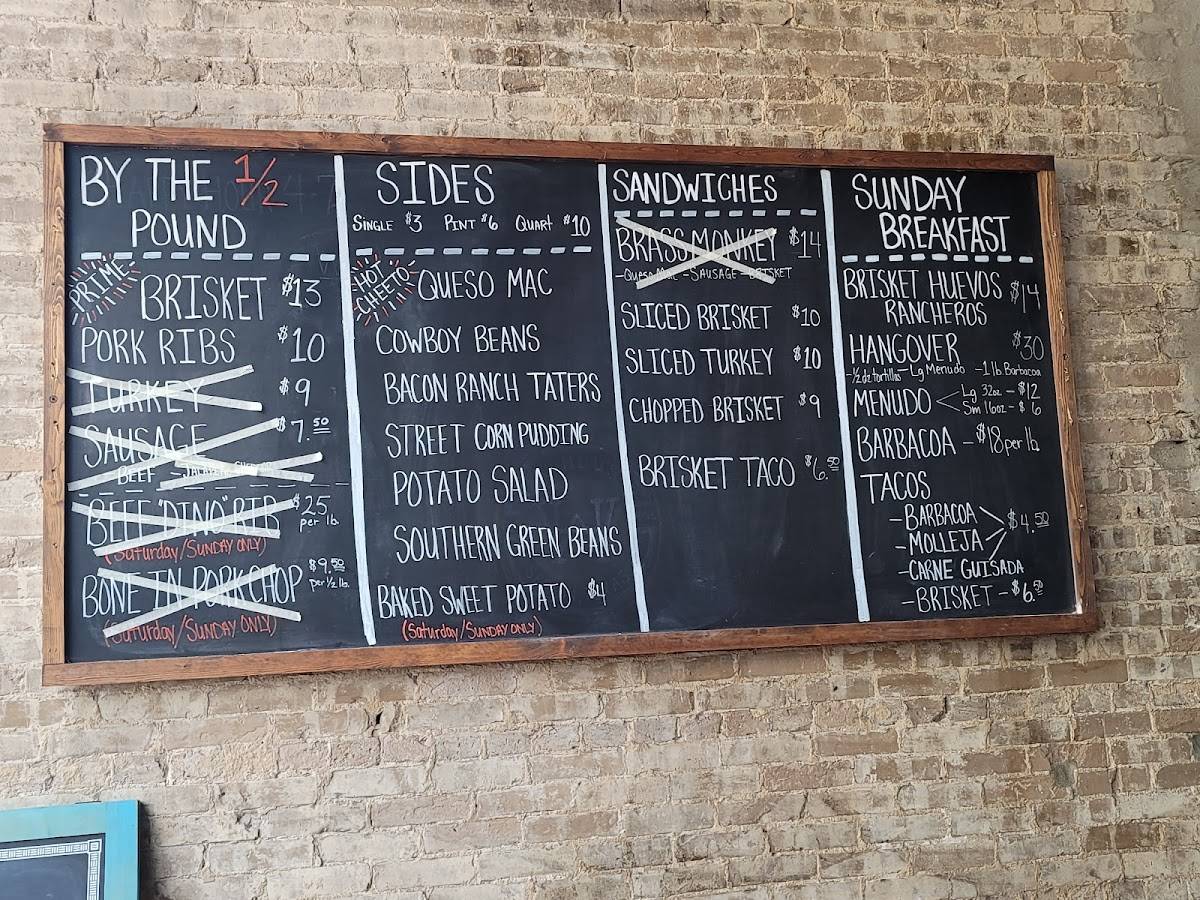 Menu at Burnt Bean Company BBQ, Seguin, 108 S Austin St
