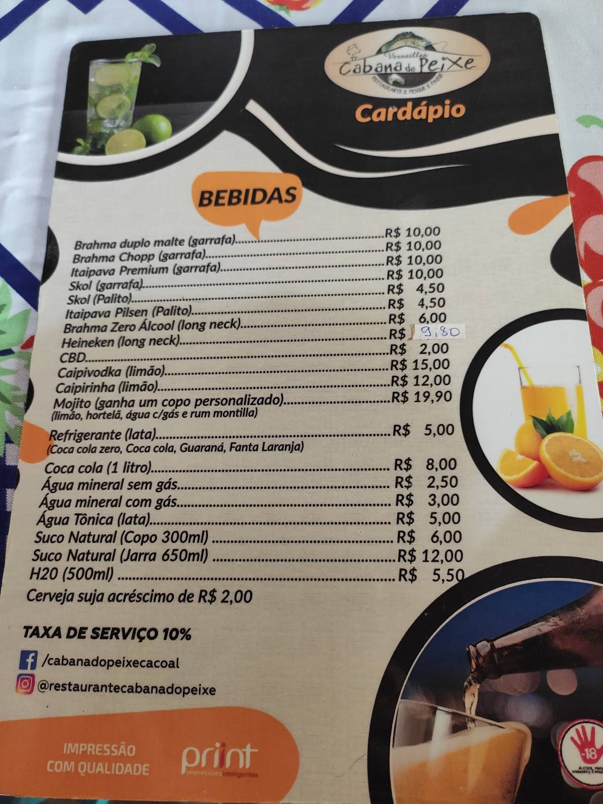 Menu Em Cabana Do Peixe Restaurante Cacoal Gleba