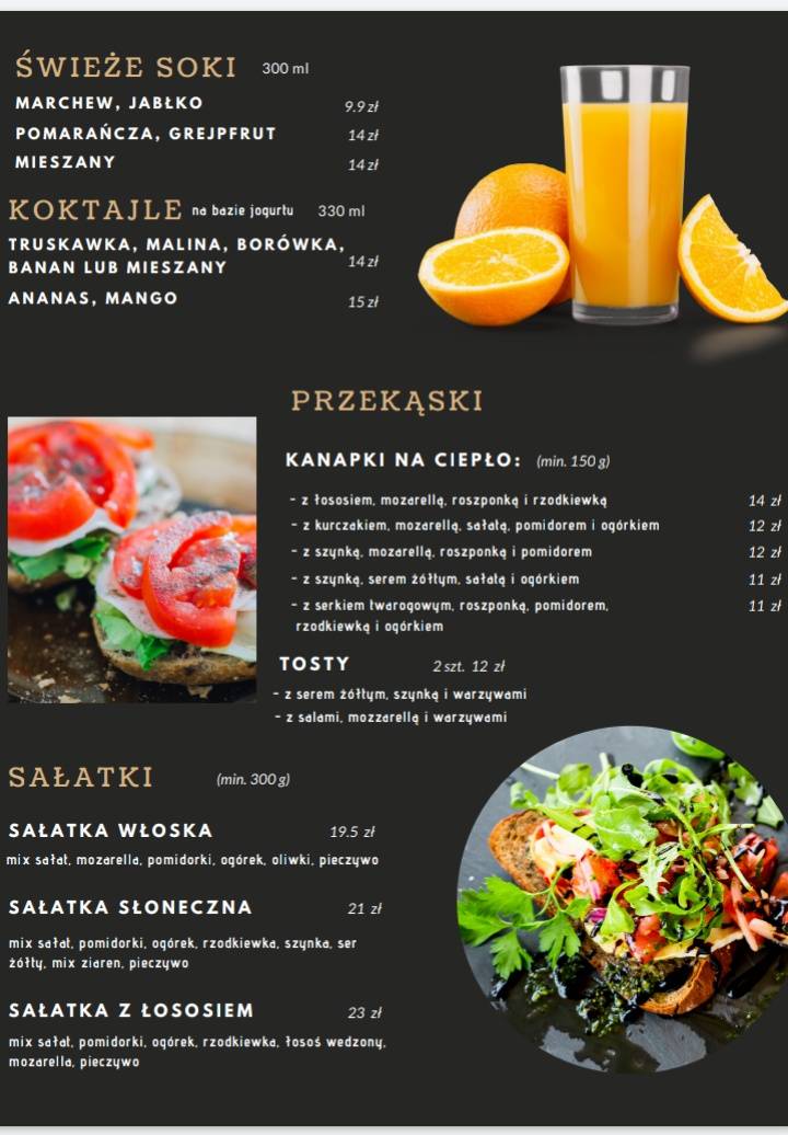Menu at Classic Coffee cafe, Opole