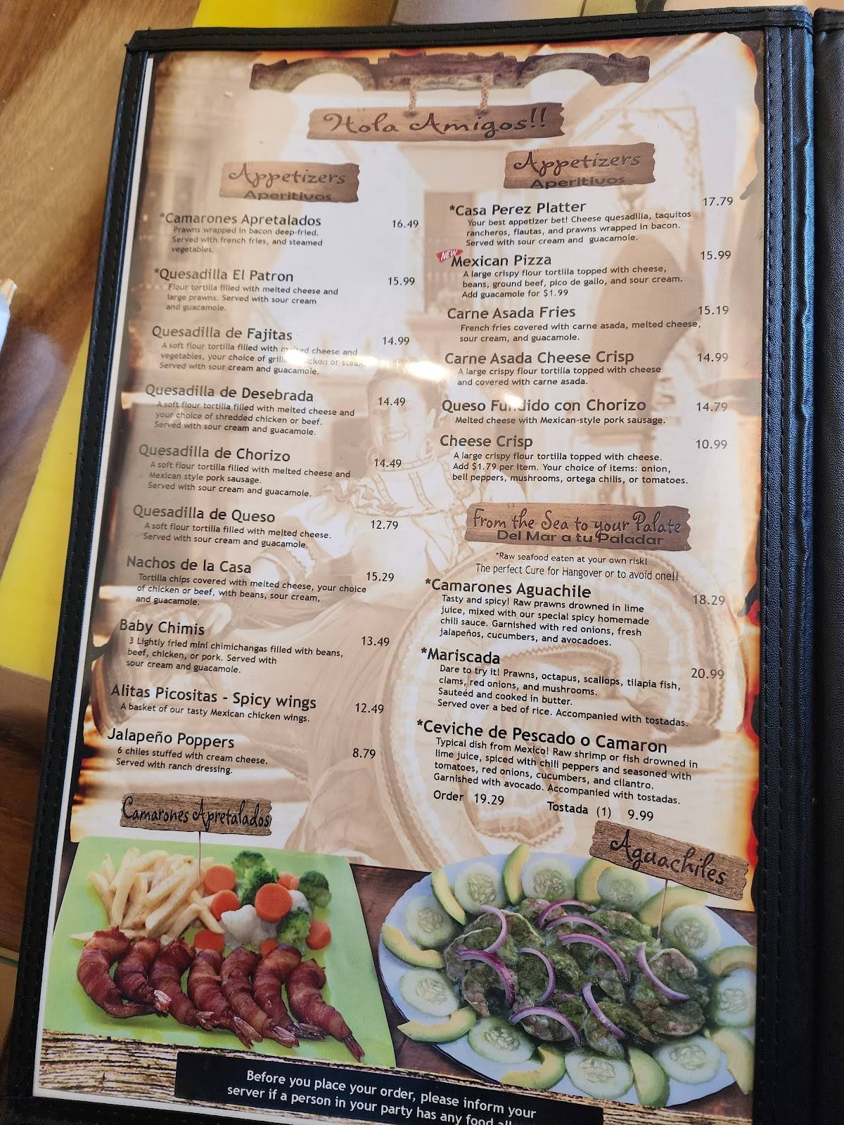 Menu at Casa Perez Mexican Restaurant, Prescott Valley, AZ69