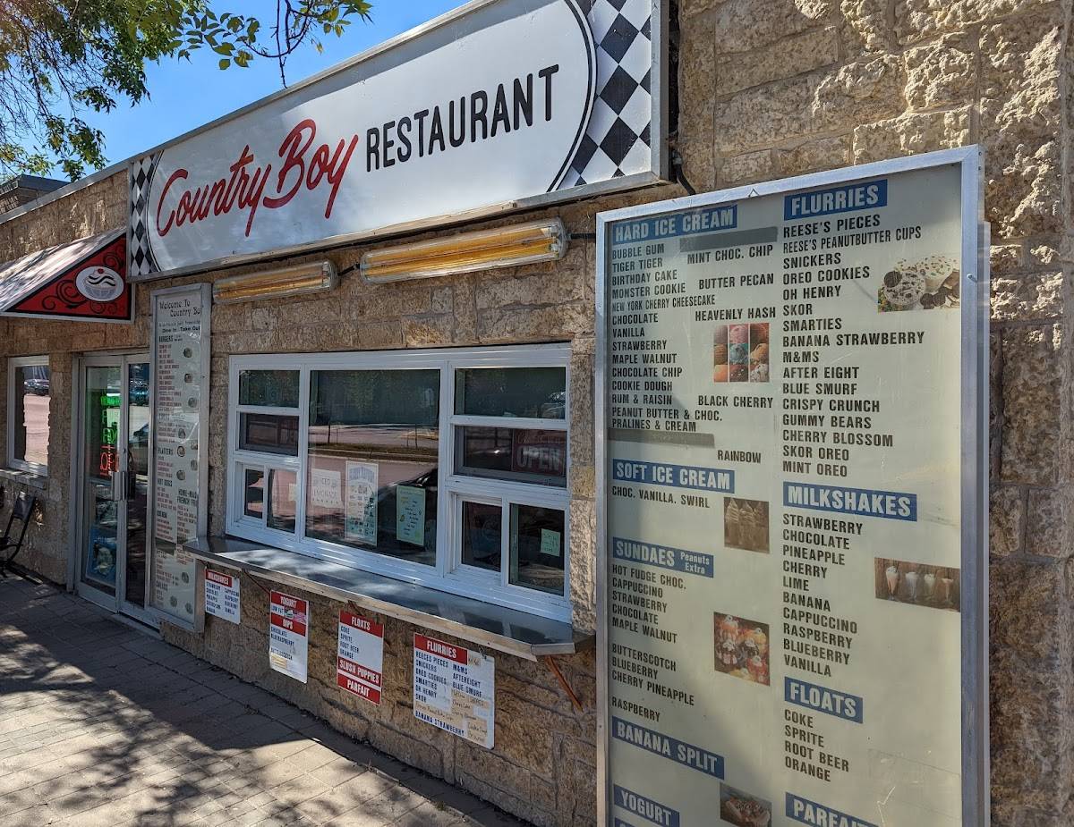 Menu at Country Boy restaurant, Gimli