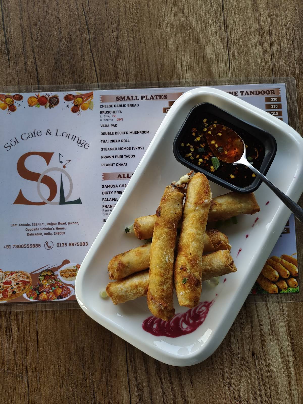 Menu at Sol Cafe and Lounge, Dehradun, Jeet Arcade