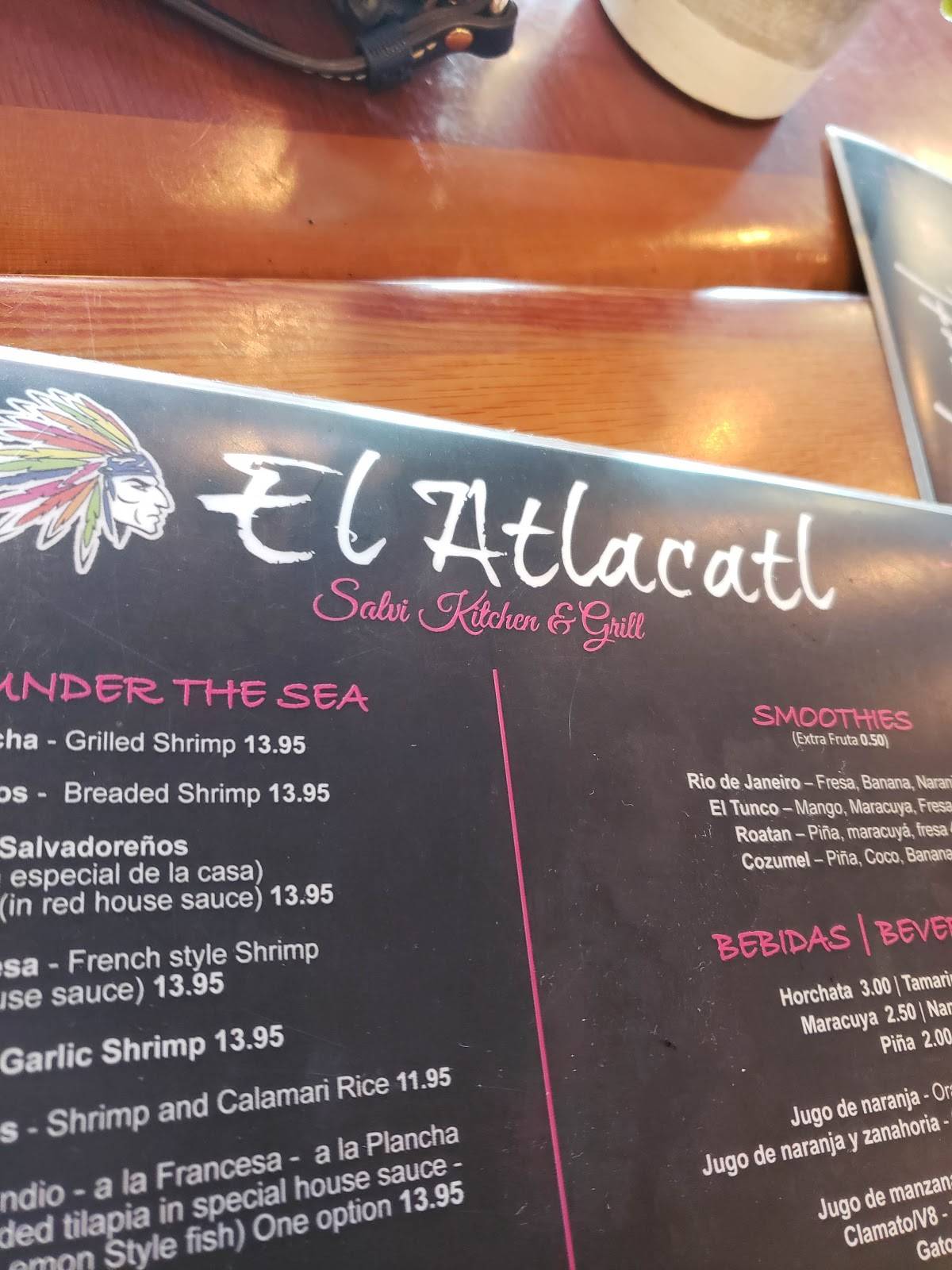 Carta del restaurante El Atlacatl Salvi Kitchen, Miami, 466 SW 17th Ave