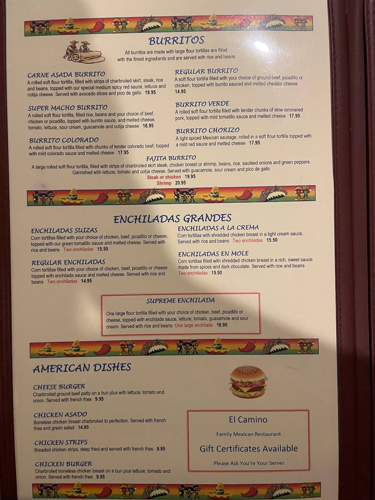EL CAMINOS BRANDENBURG KY MENU visual data 2