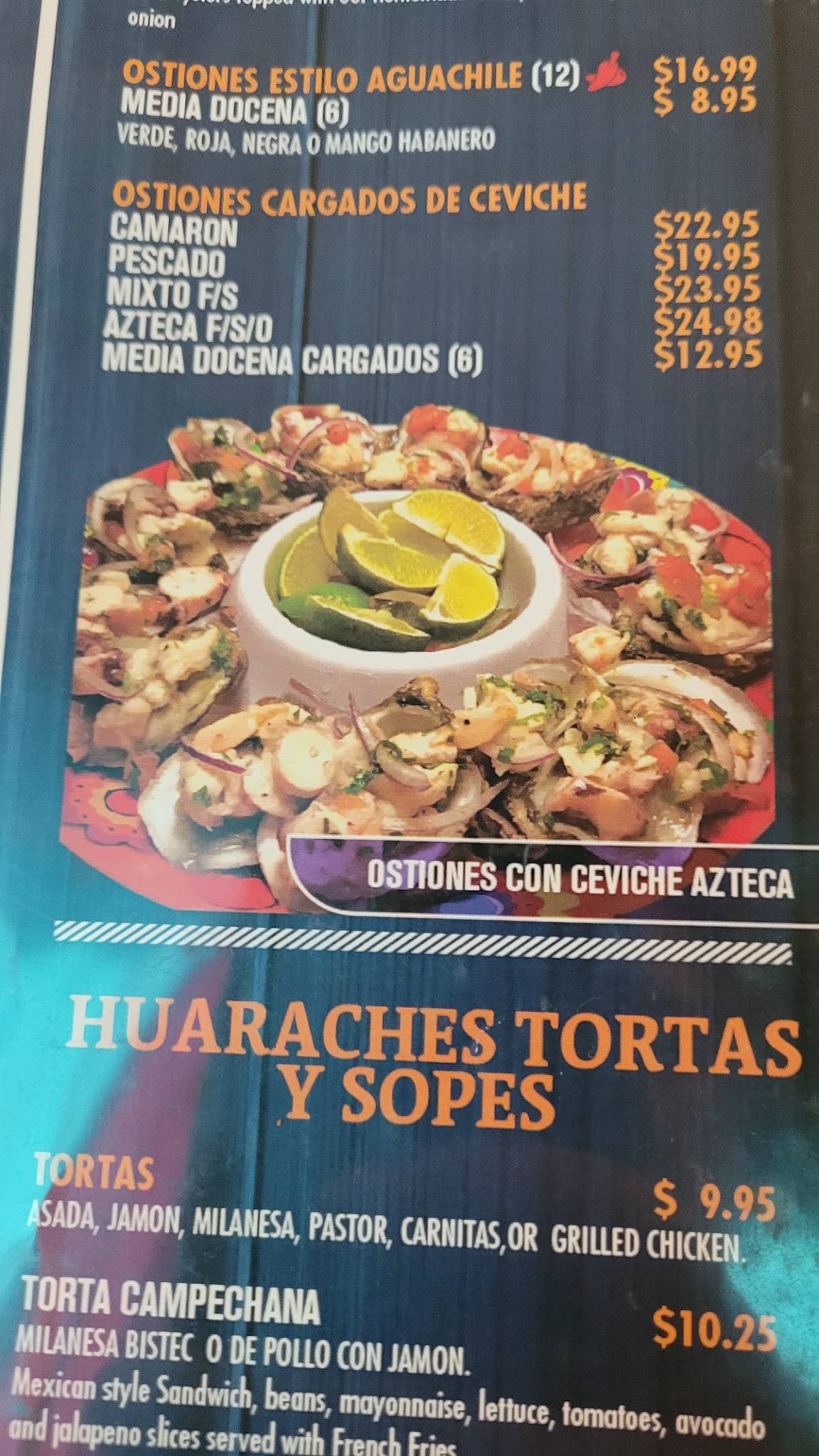 Menu at El Patio Latino Peruvian Restaurant, Sarasota