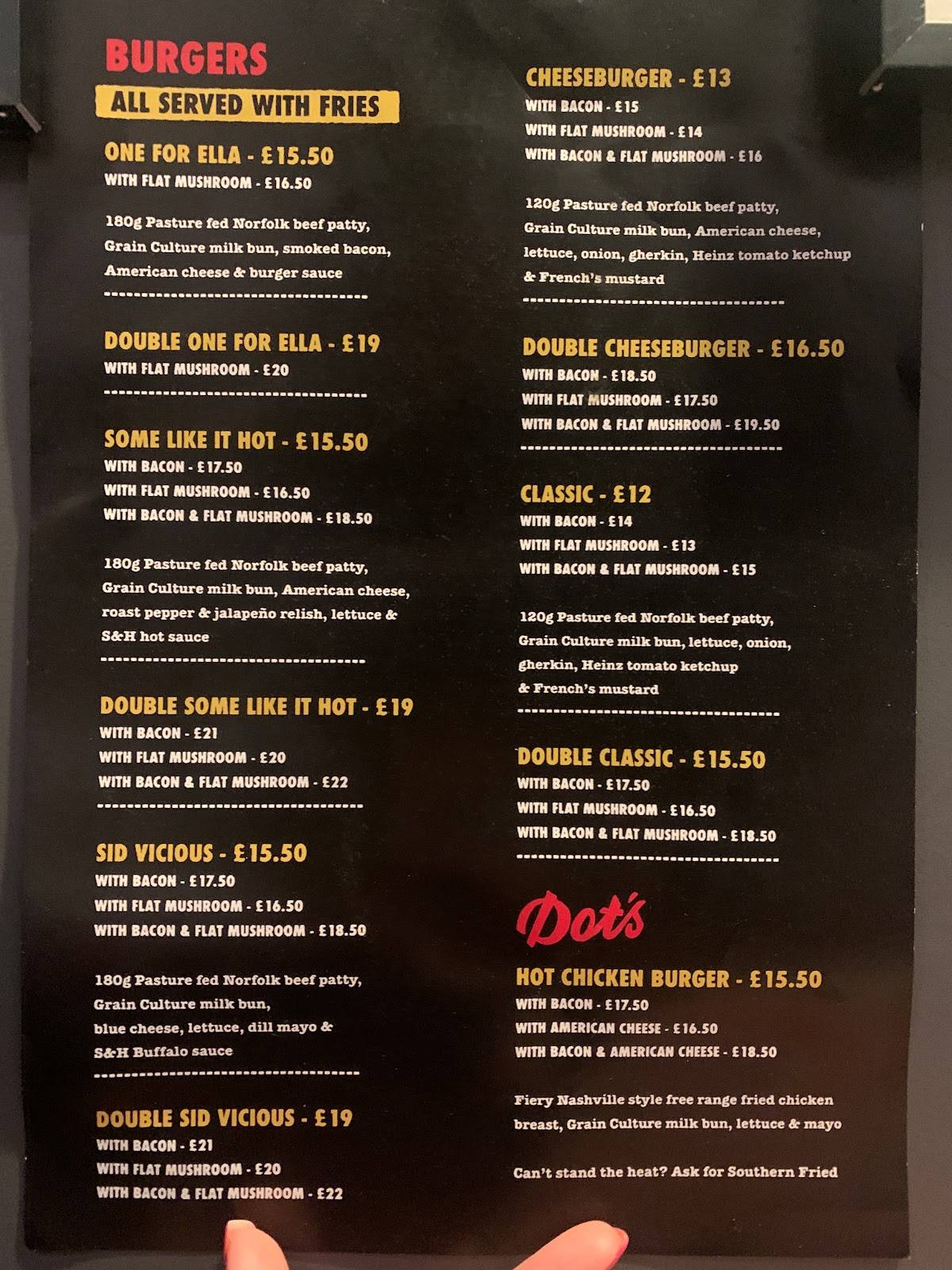 Menu at Steak & Honour fast food, Cambridge