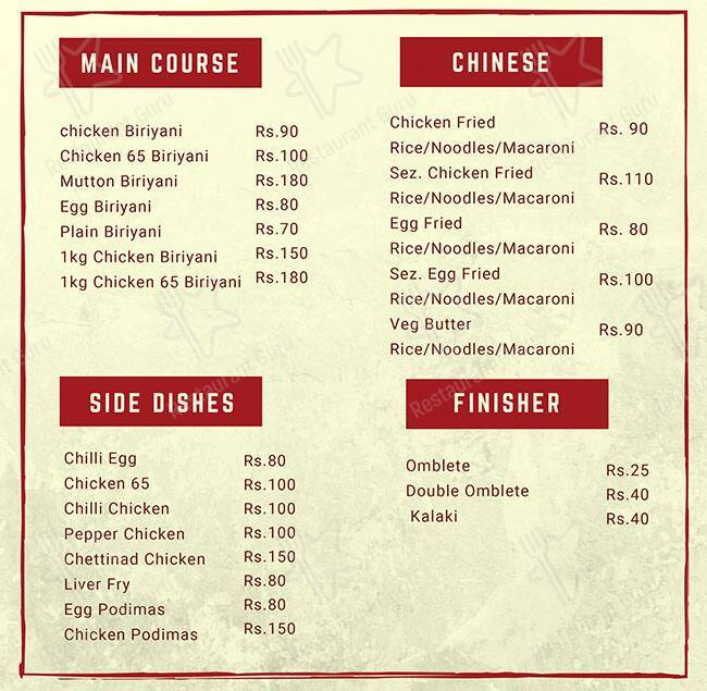 Menu at FOOD JUNCTION, Puducherry