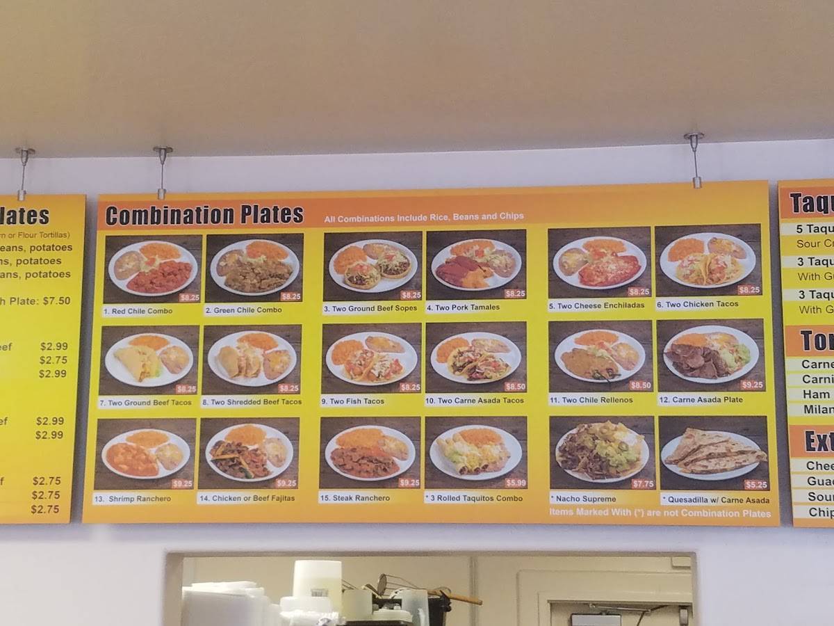 Menu at Lily's Mexican Food restaurant, Parker
