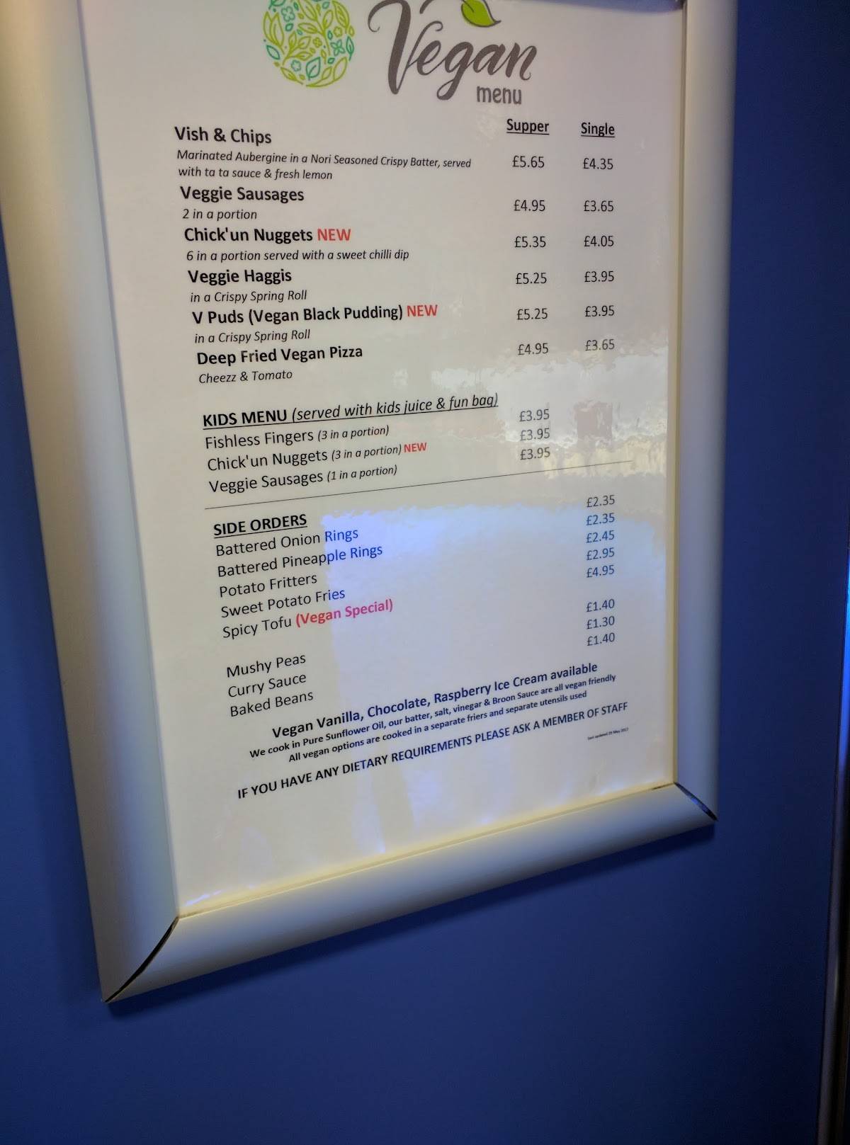 Menu at Land & Sea Fish & Chip Shop fast food, Polmont
