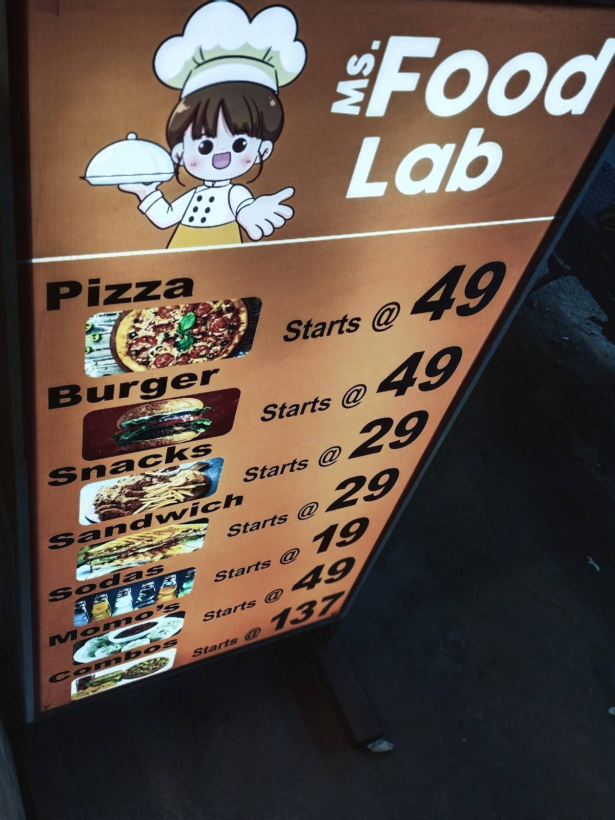 Menu at MS FOOD LAB, Chennai