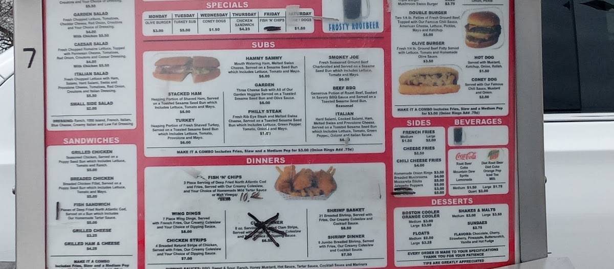 Menu at Nip N Sip Drive In restaurant, Lansing, N East St