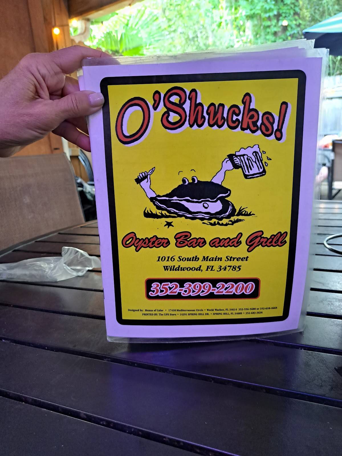 Menu at O'Shucks Oyster Bar & Grill, Wildwood
