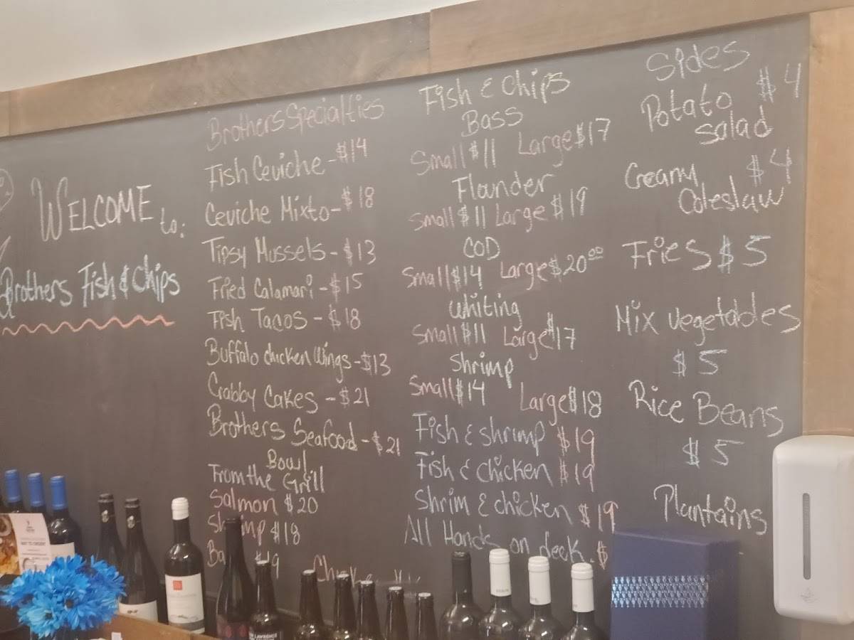 Menu at Brothers Fish & Chips pub & bar, Ossining, 172 N Highland Ave