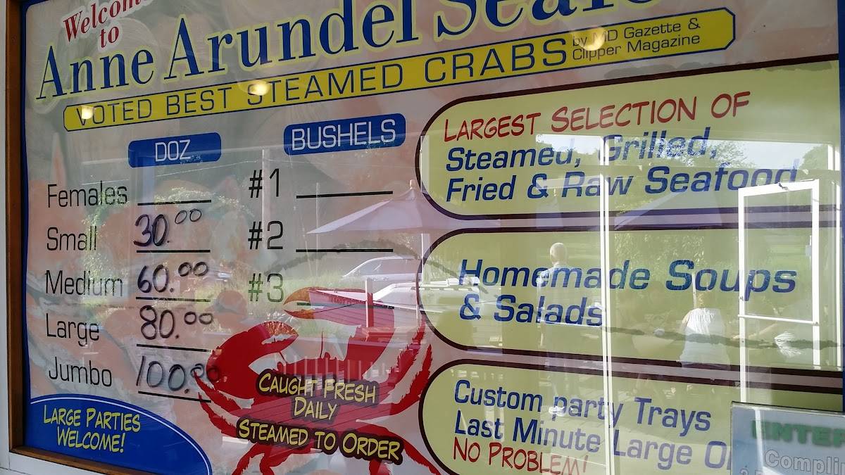 Menu at Anne Arundel Seafood restaurant, Pasadena