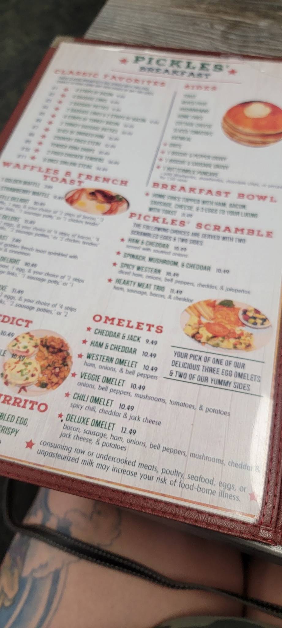 Menu at Pickles America's Grill restaurant, Moore, N Moore Ave
