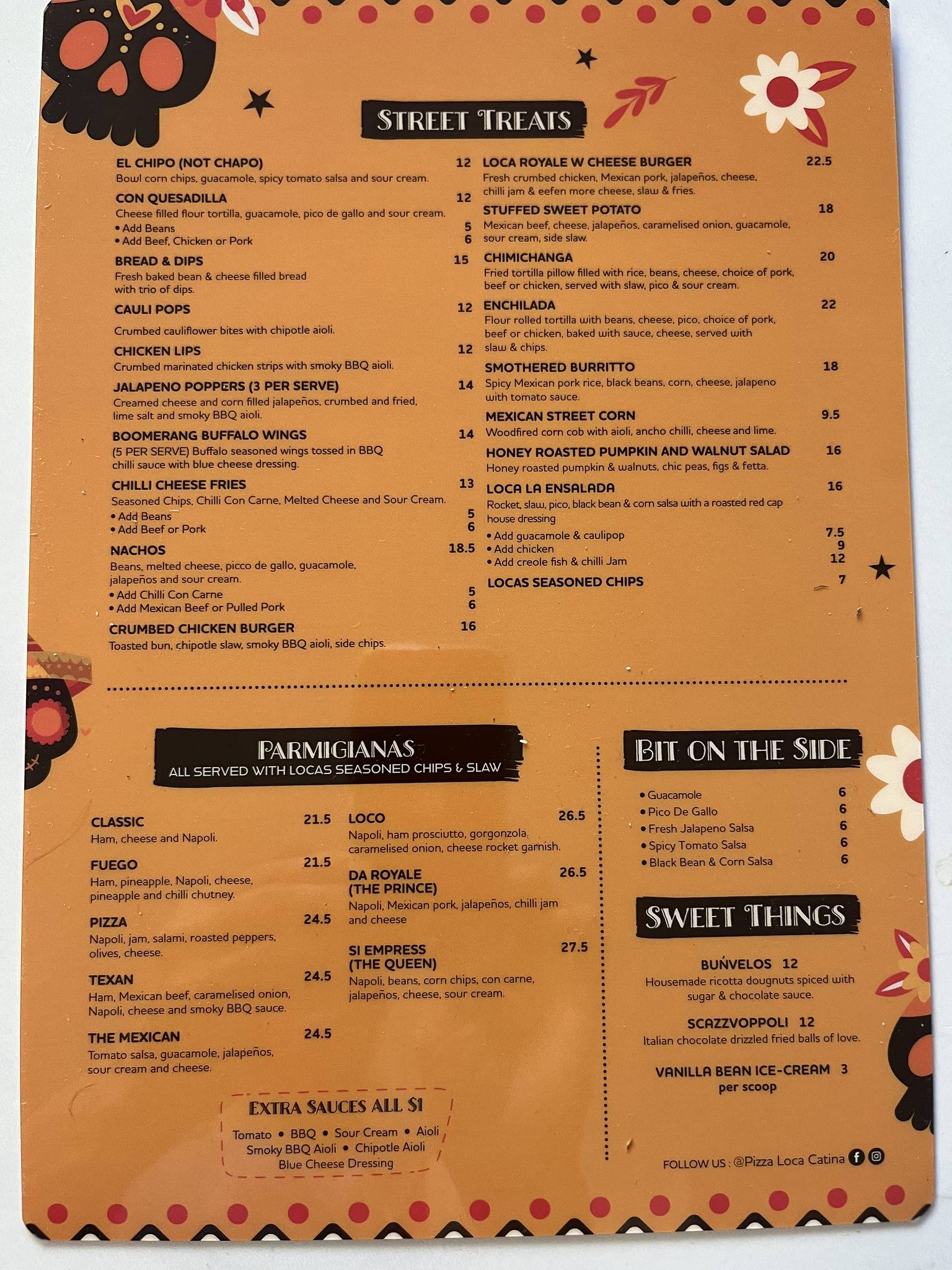 Menu at Pizza Loca Cantina restaurant, Woree