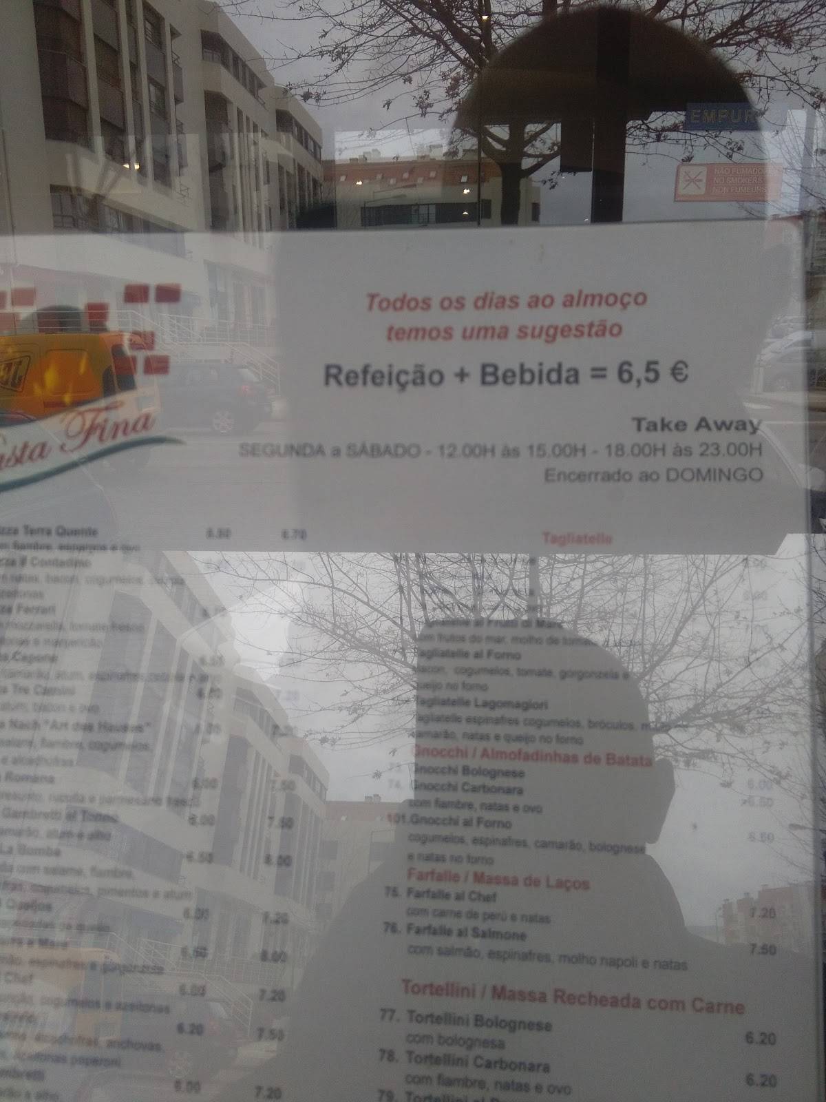 Menu em Pizzaria Pasta Fina Vila Real, Vila Real