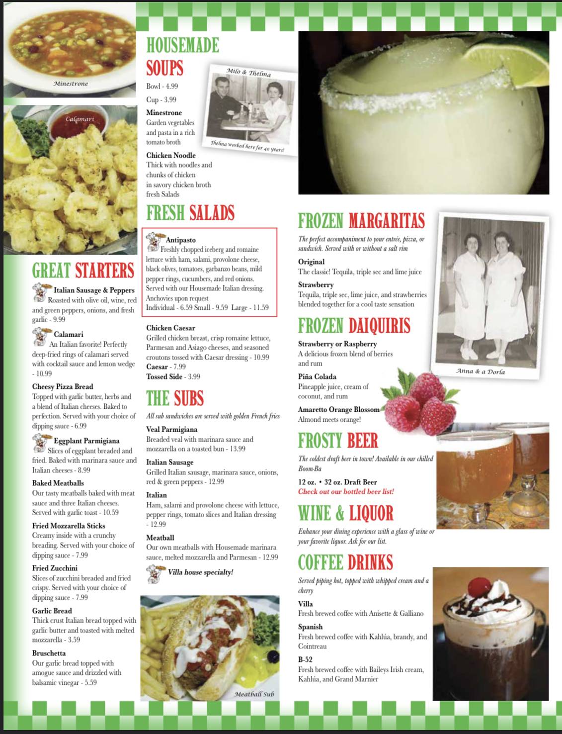 Menu at Villa Restaurant and Pizzeria, Eastpointe