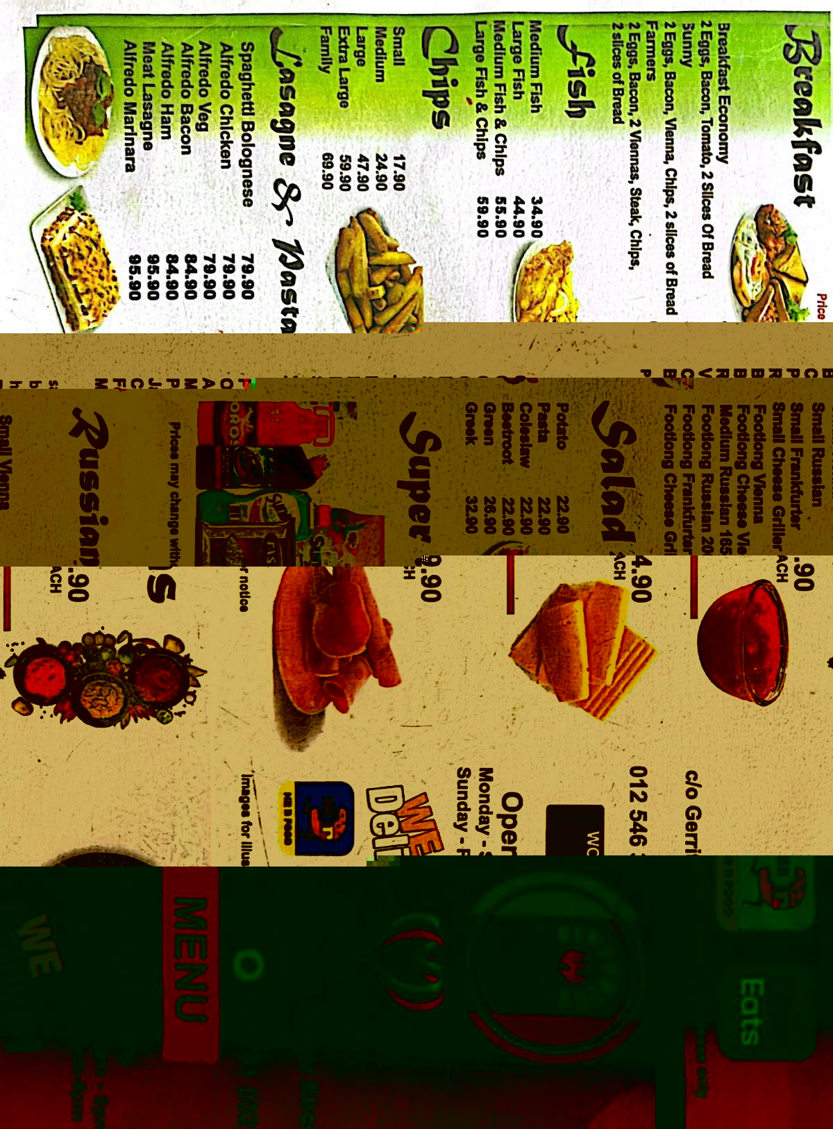 Menu at Vito's Pizza, Pasta Express & Supermarket pizzeria, Pretoria
