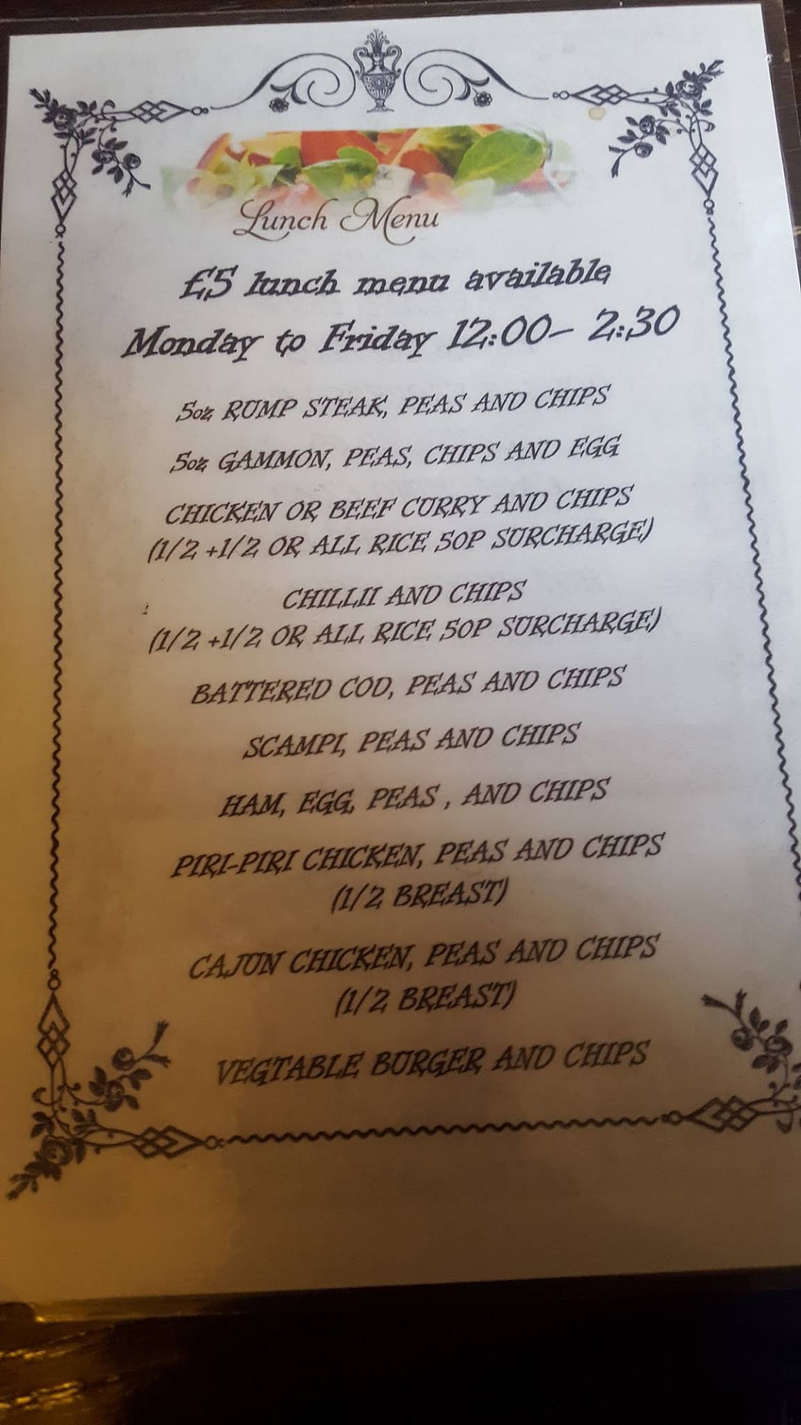Menu at The Horse & Jockey pub & bar, Cardiff