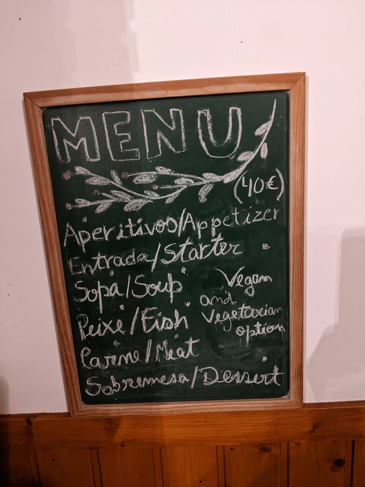 Menu em Quinta dos Sabores restaurante, Rabo de Peixe