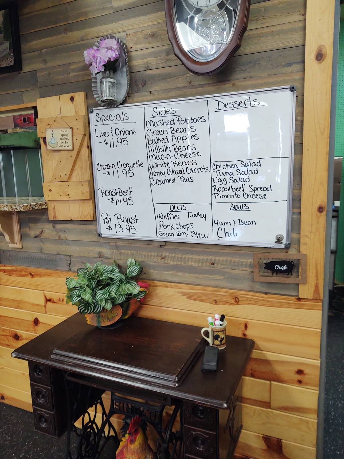 Menu at Crystal's Country Diner restaurant, Mount Washington