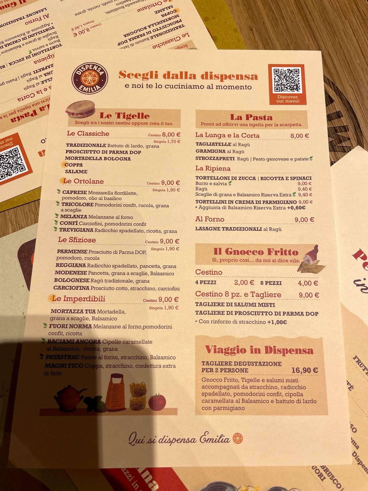 la dispensa dei raccomandati menu