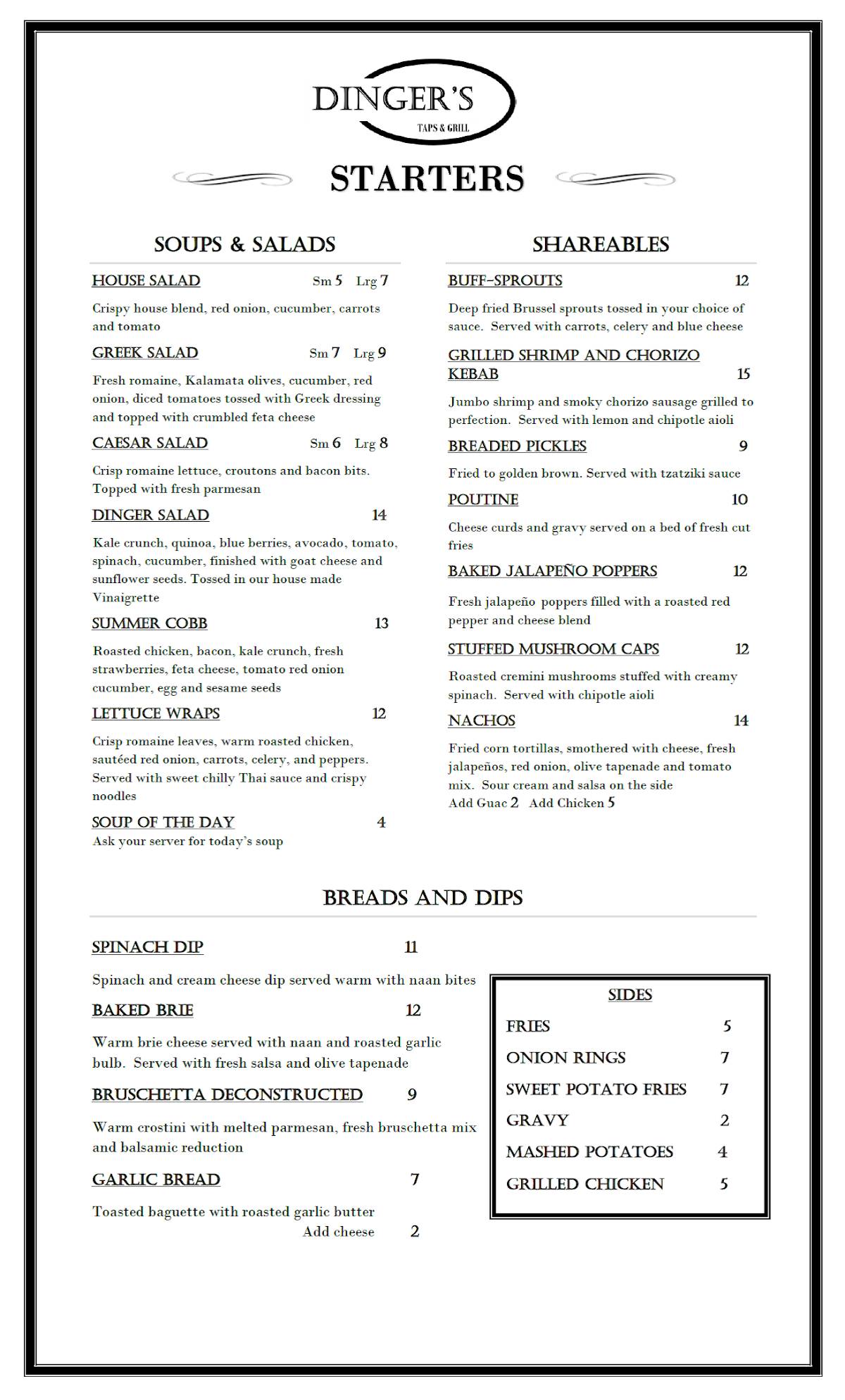 Menu at Plank Road Taps & Grill restaurant, Hagersville