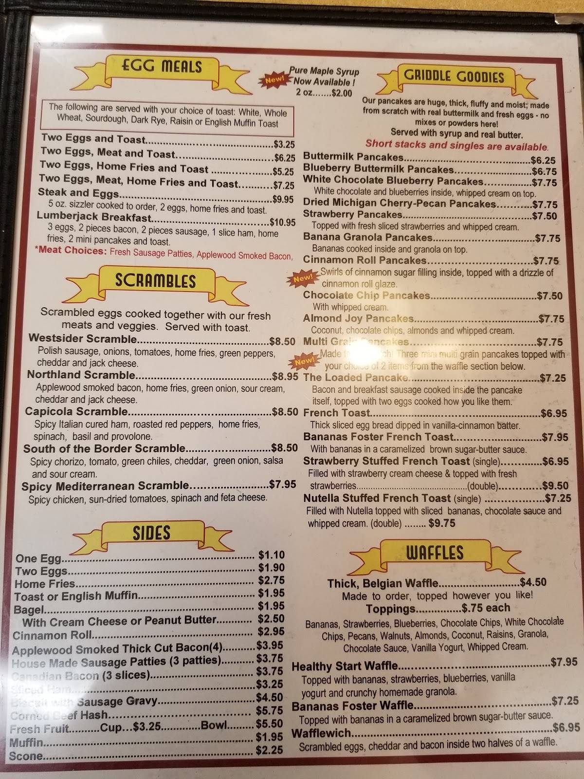 Menu at Real Food Cafe, Grand Rapids, Eastern Ave SE
