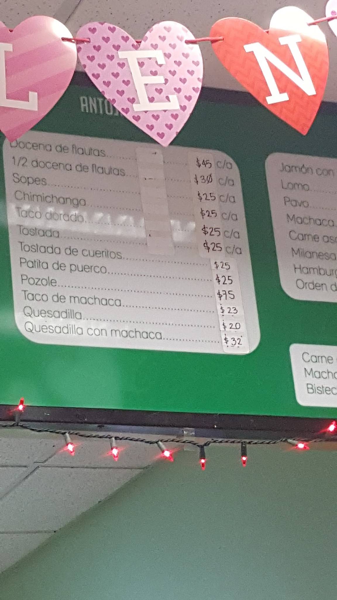 Carta de Restaurante La Flauta de Oro, Mexicali