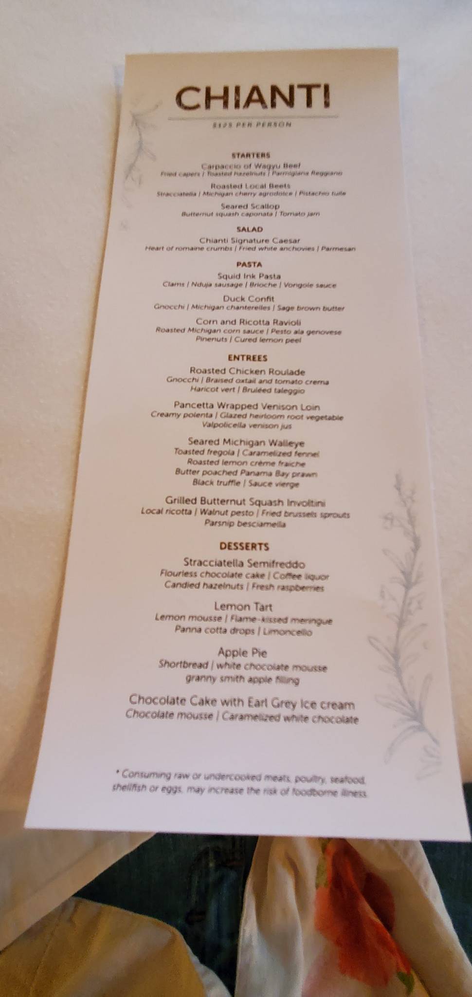 Menu at Round Island Kitchen restaurant, Mackinac Island
