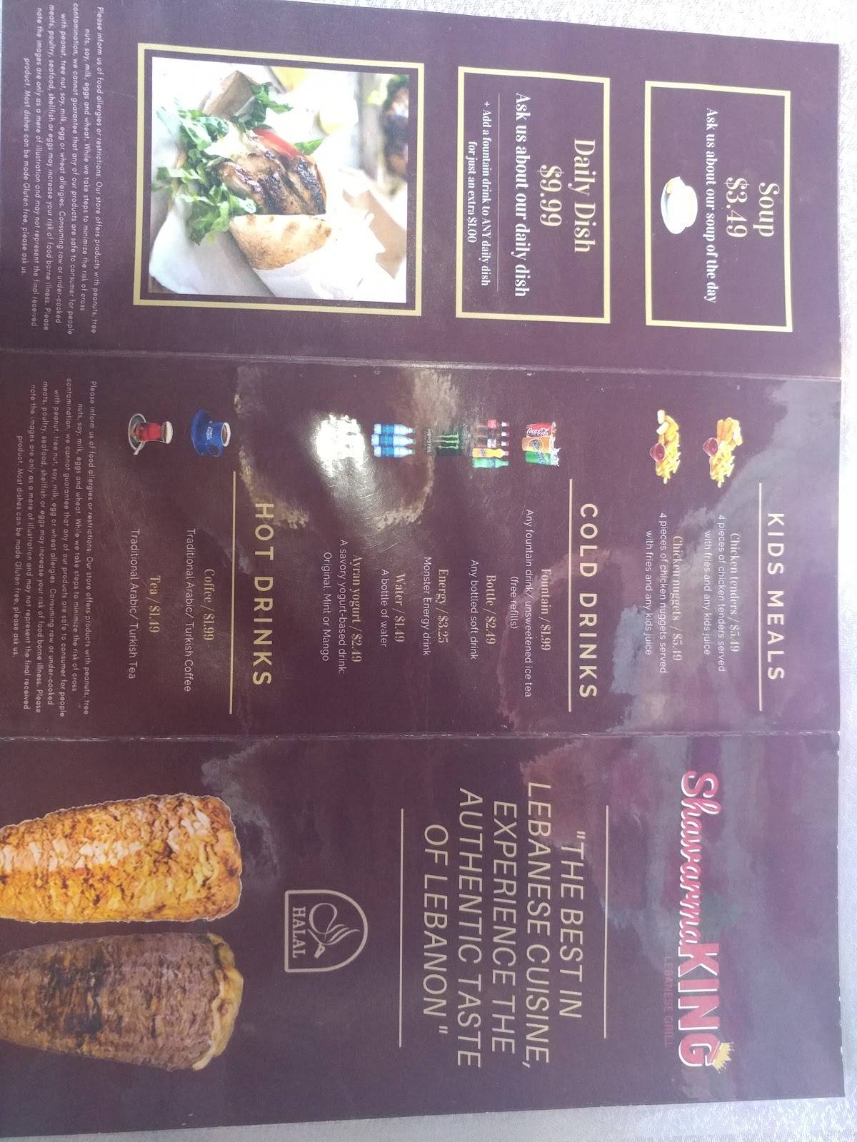Carta del restaurante Shawarma KING, Arlington