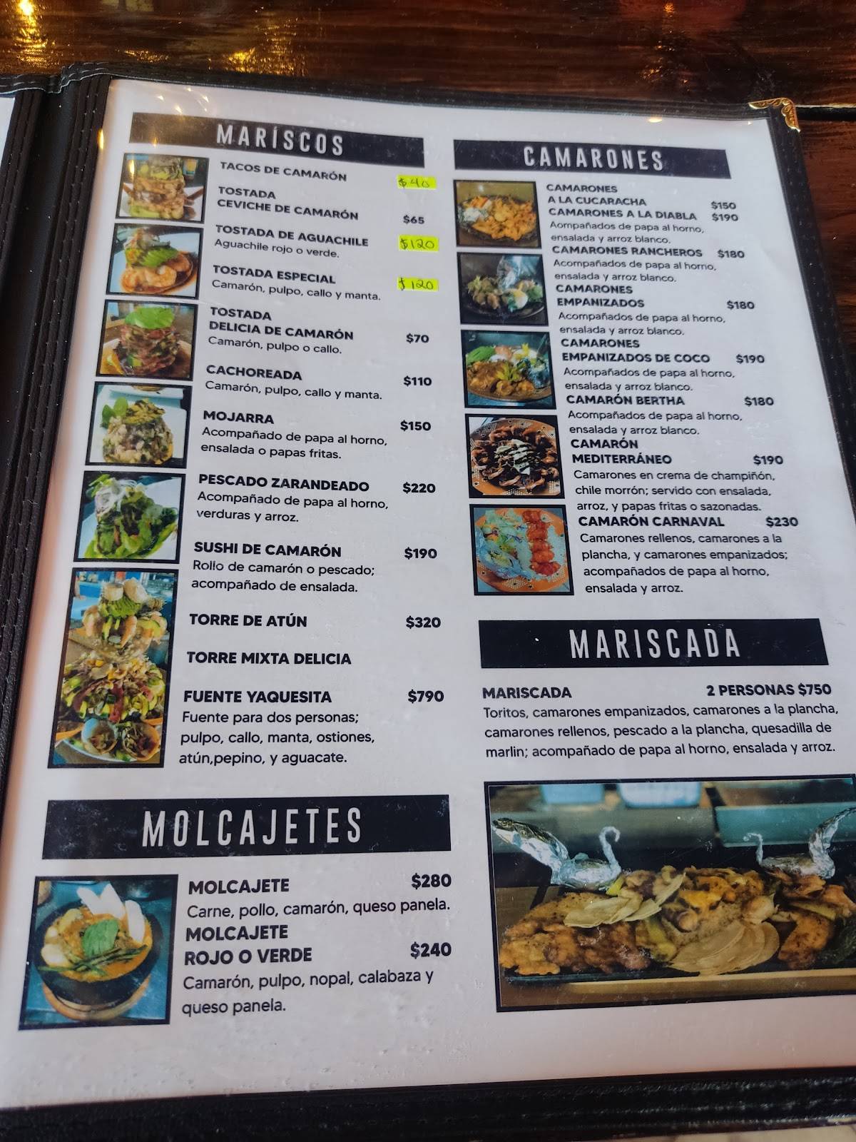 Menu at Taquería la Yaquesita restaurant, Agua Prieta