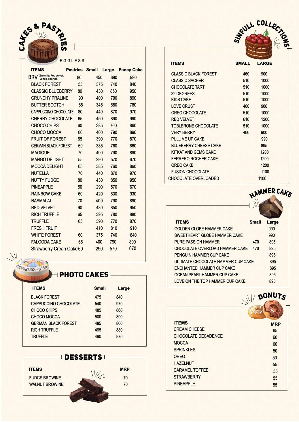 Menu at Ribbons and Balloons The Cake Shop In Titwala, Titwala