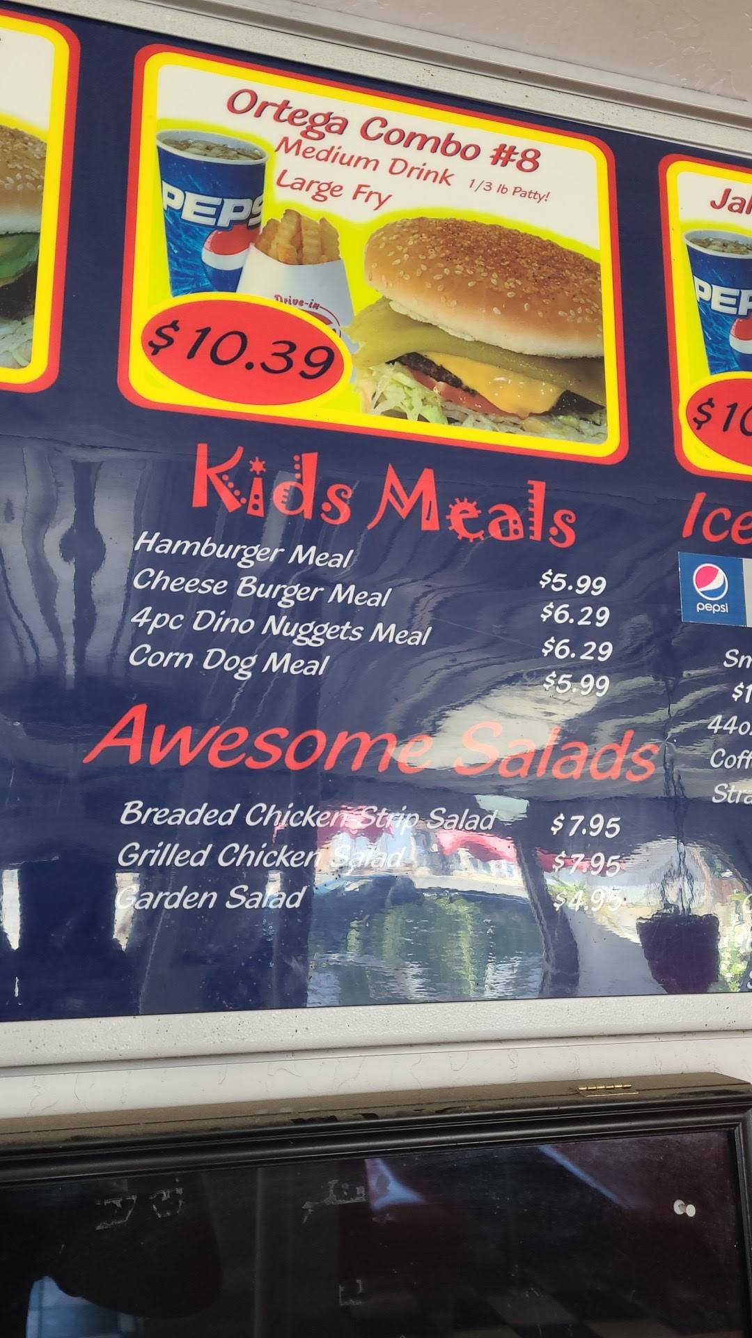 Menu at Root Beer King restaurant, Lamont, Main St