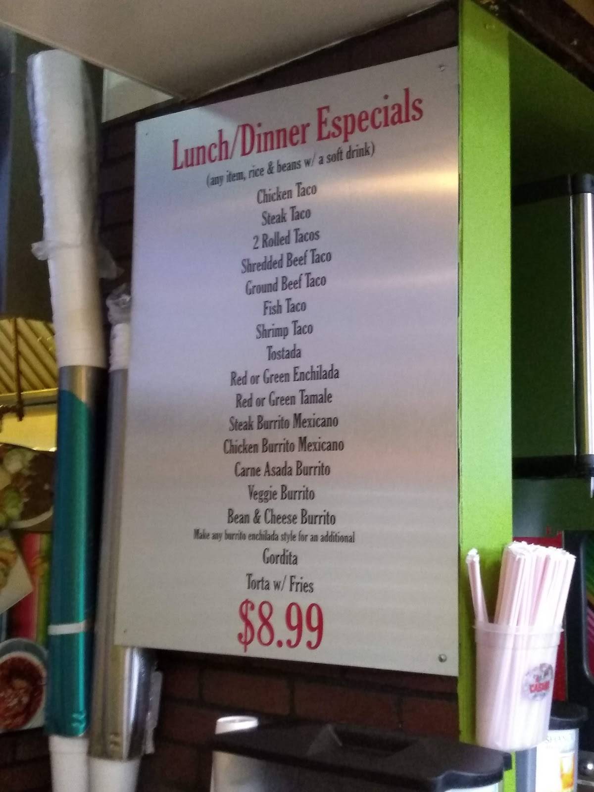 Menu at Salsa Cabana Mexican Grill restaurant, Mesa