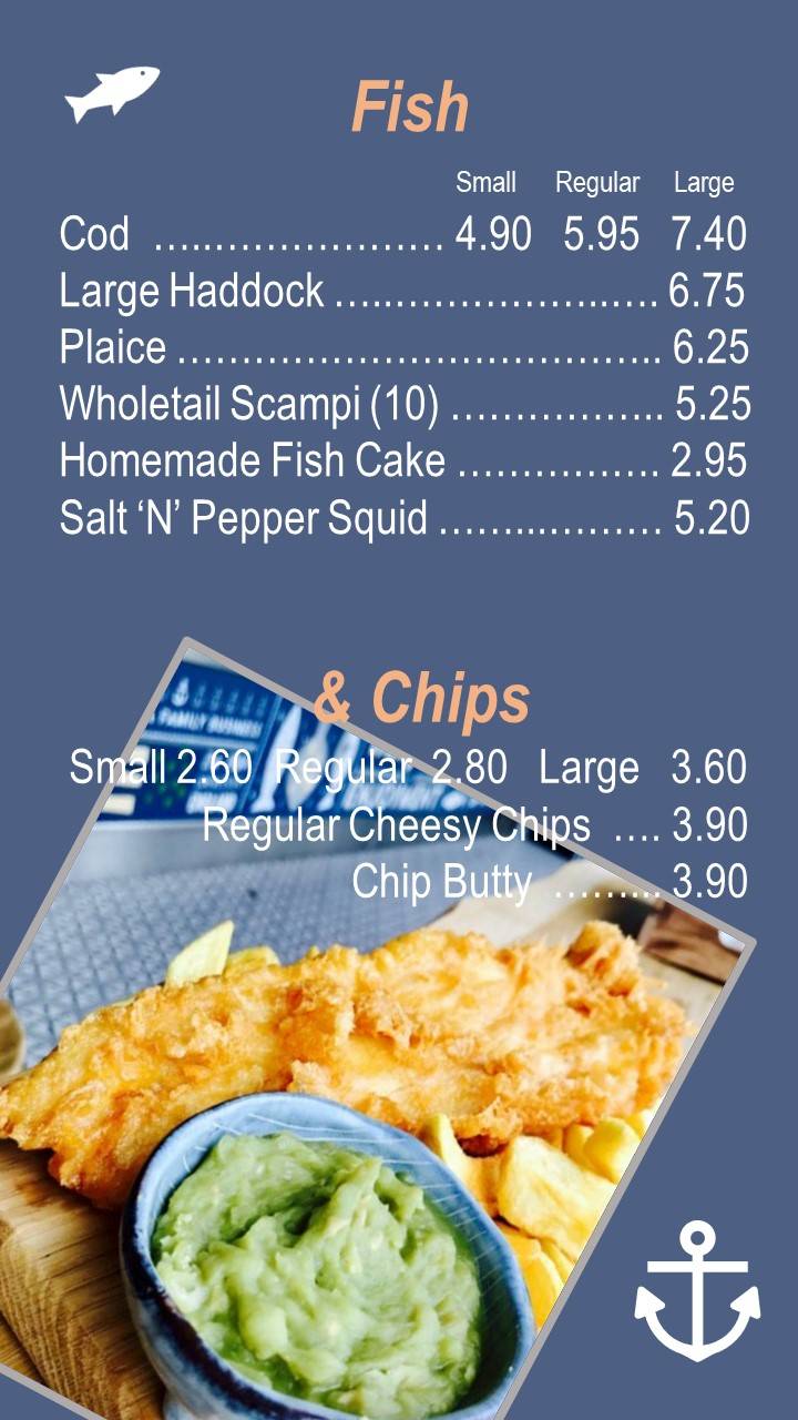 Menu at Seafare Fish & Chips fast food, Cirencester