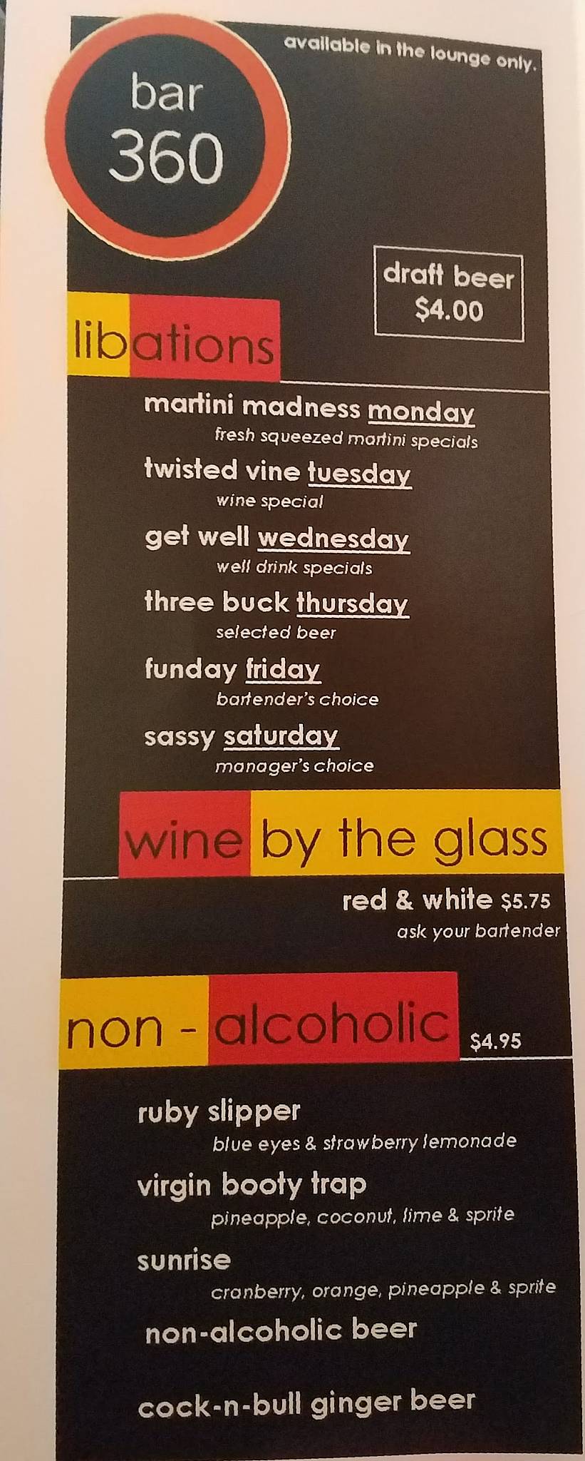 Menu at T. Paul's Supper Club, Astoria