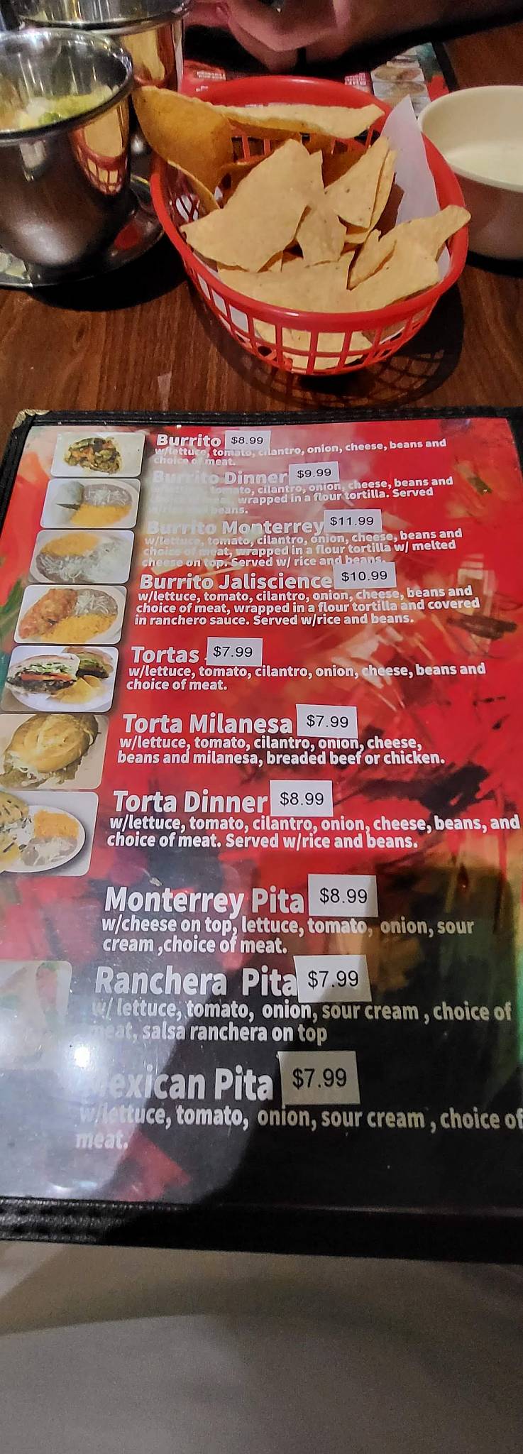 Menu at Taquitos El Jaliscience restaurant, Nacogdoches