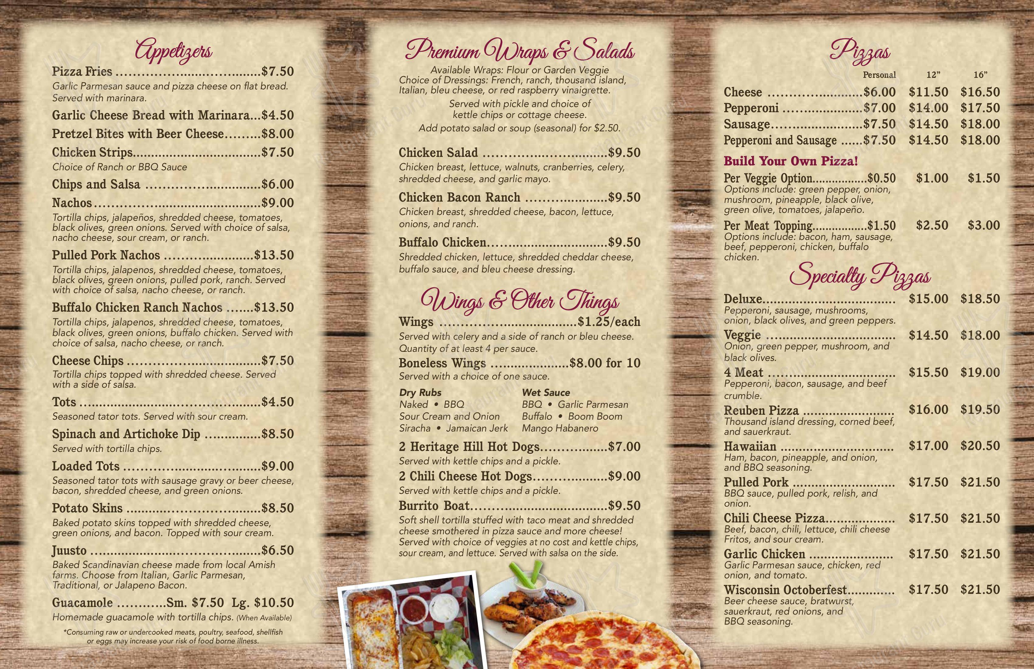 Menu at The Cotter Pin pub & bar, Sparta