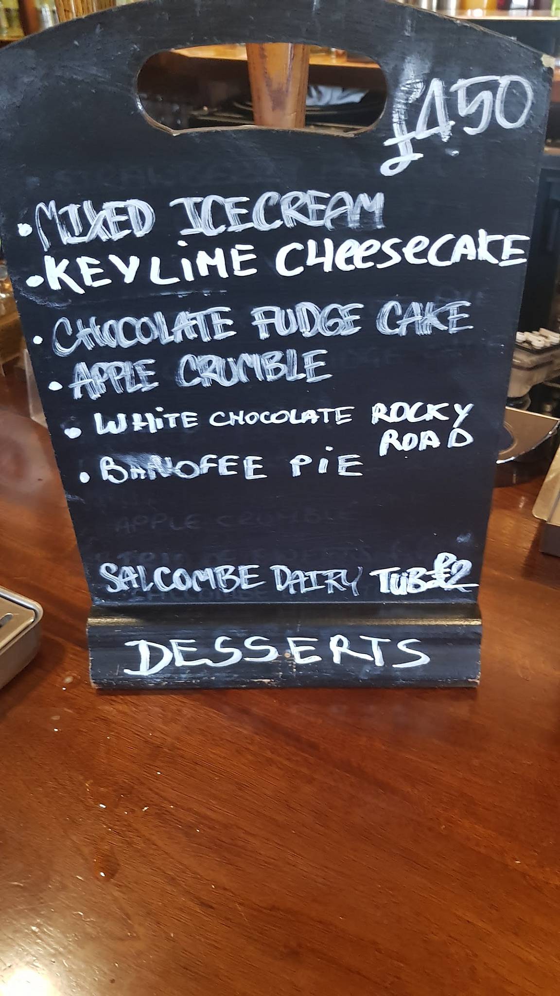 Menu at The Floating Bridge pub & bar, Dartmouth