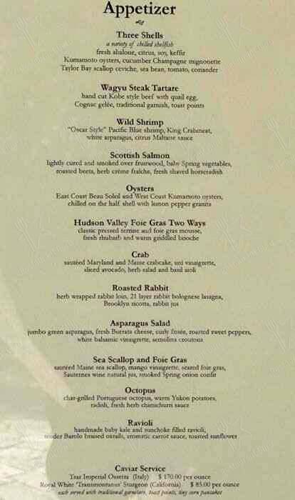 The River Café menu