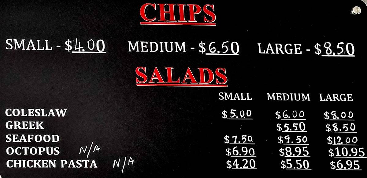Menu at Fish Master Seafood Willoughby restaurant, Willoughby