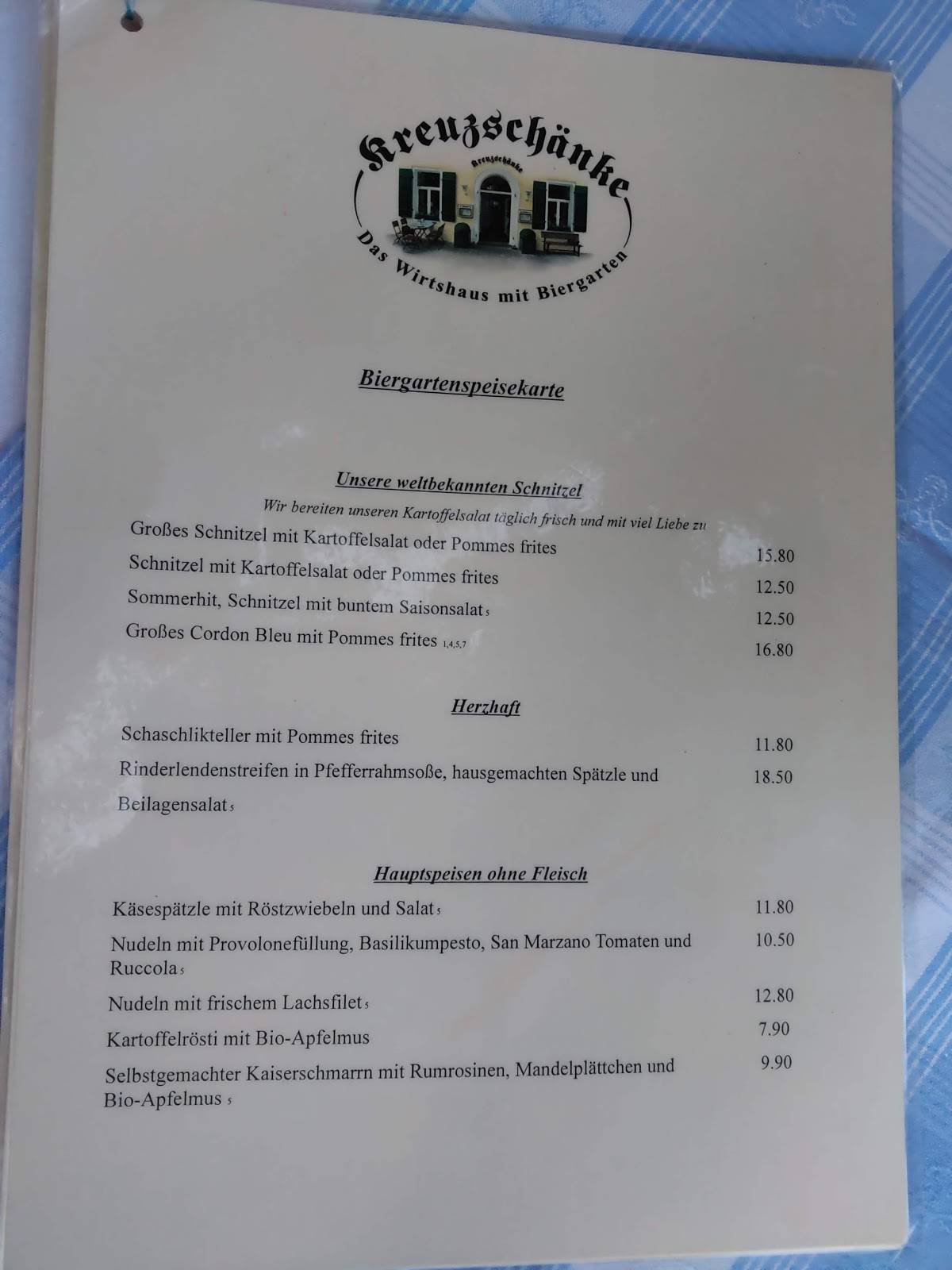 Speisekarte von Kreuzschänke restaurant, Regensburg