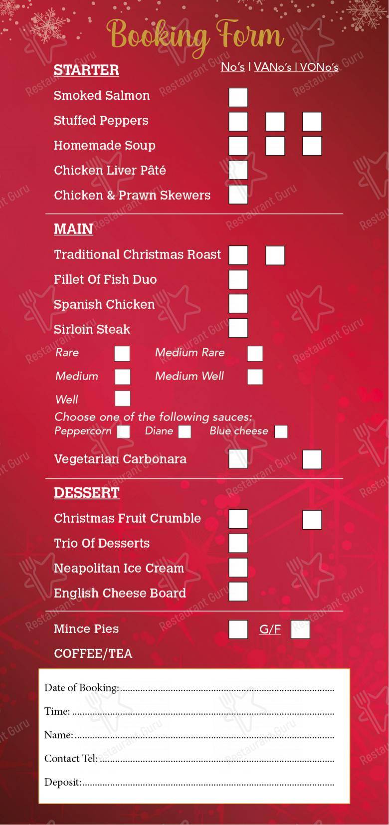 Menu at The Boars Head pub & bar, Wigan