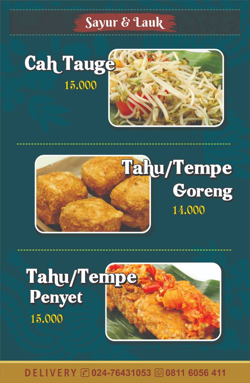 Menu at Ayam Penyet Surabaya Ngaliyan restaurant, Semarang, X8MQ+6F9