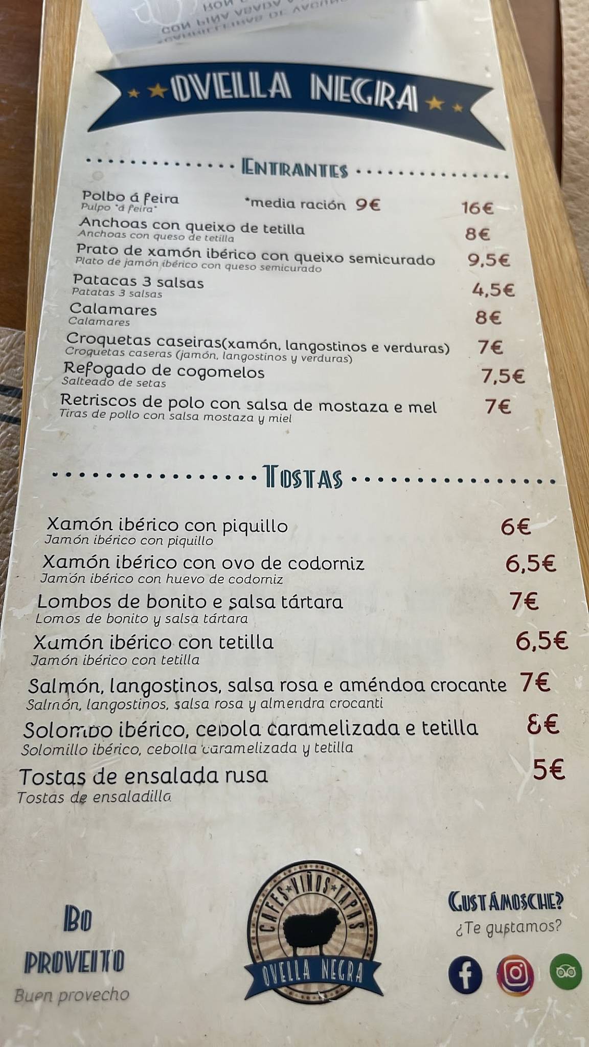 Carta De Bar Ovella Negra Moa a carta-de-bar-ovella-negra-moa-a