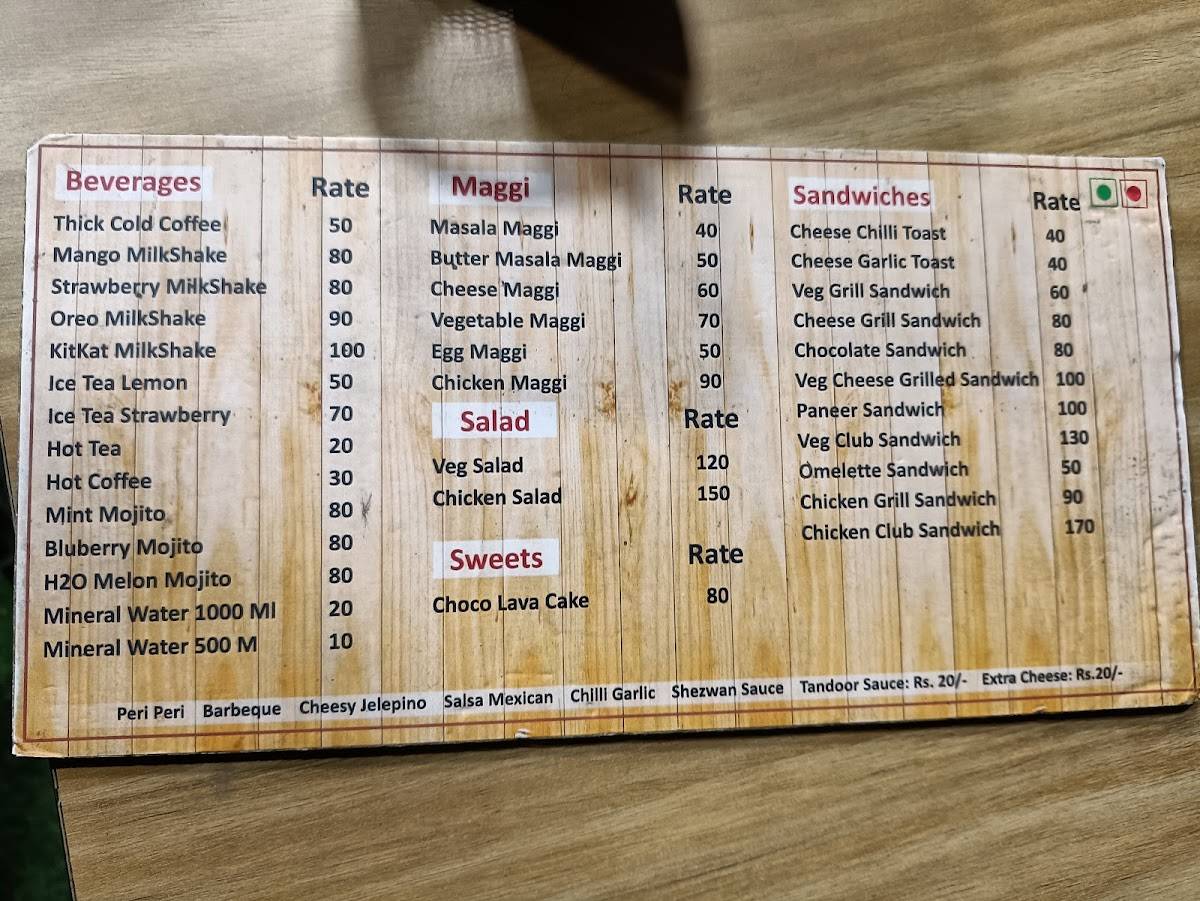 Menu at Banjo's The Food Chain Makhmalabad Best fast food in nashik