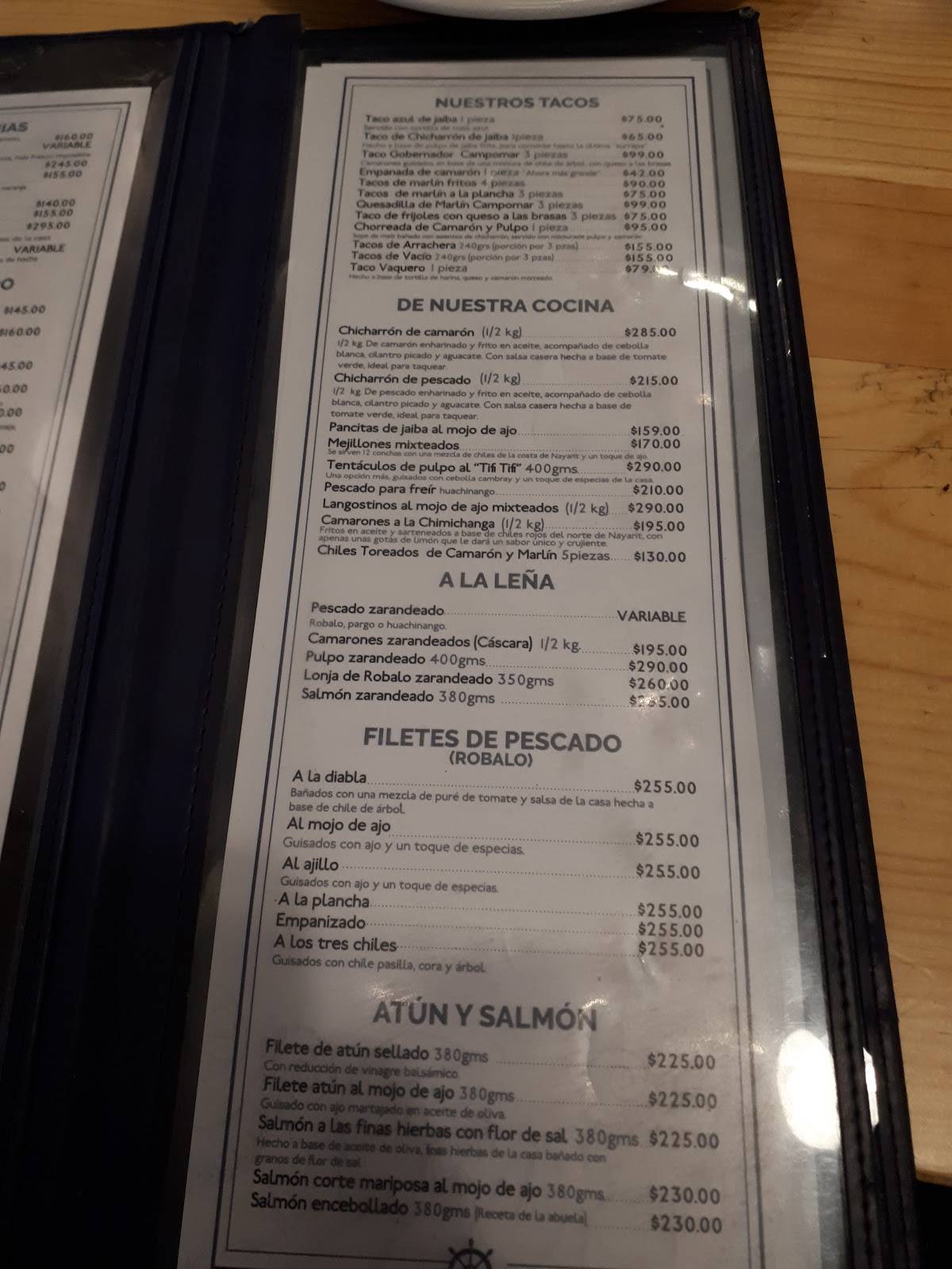 Carta del restaurante Campomar Providencia, Guadalajara, Av Providencia