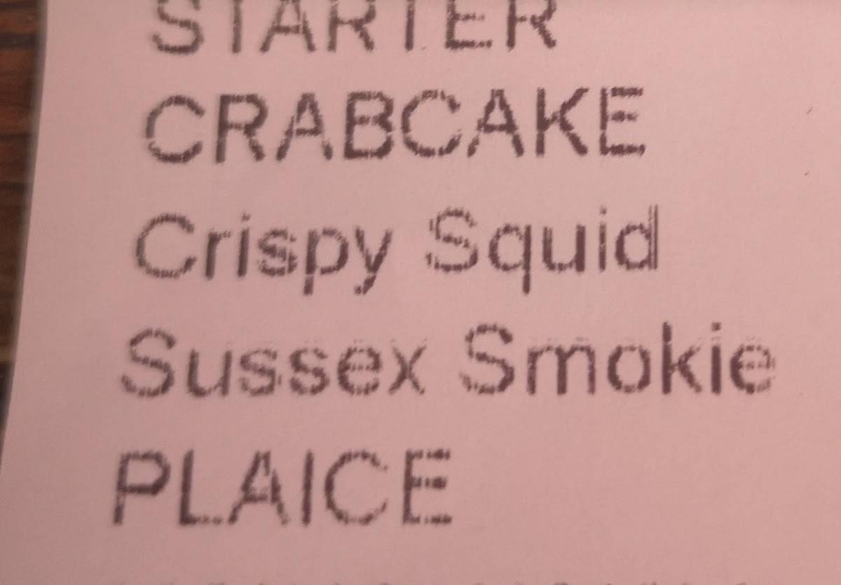 Menu at CrabShack restaurant, Worthing